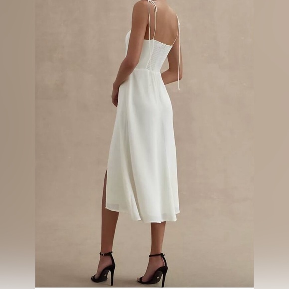 Reformation Juliette NEW Ivory Sweetheart Sleeveless Slit Midi Dress Size 6 - Picture 3 of 13